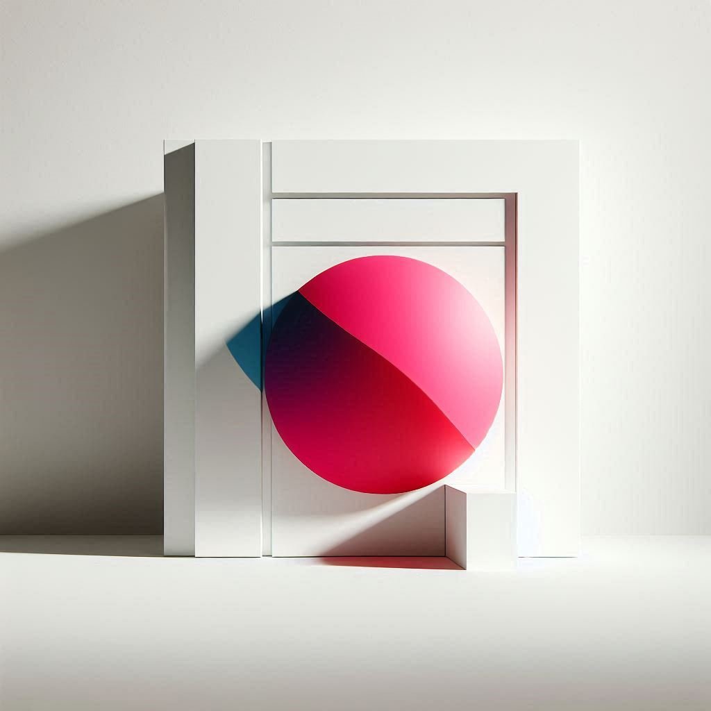 Minimalist composition with clean white space and a single focal element. Designed by Suad Al-Saati.