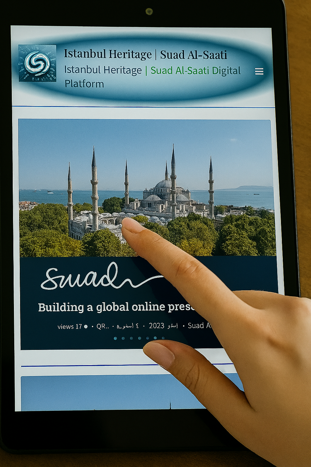 Home – Istanbul Heritage | Suad Al-Saati – Her role in society is that of a digital facilitator. Home – Istanbul Heritage | Suad Al-Saati – This website
https://suad-alsaati.istanbul